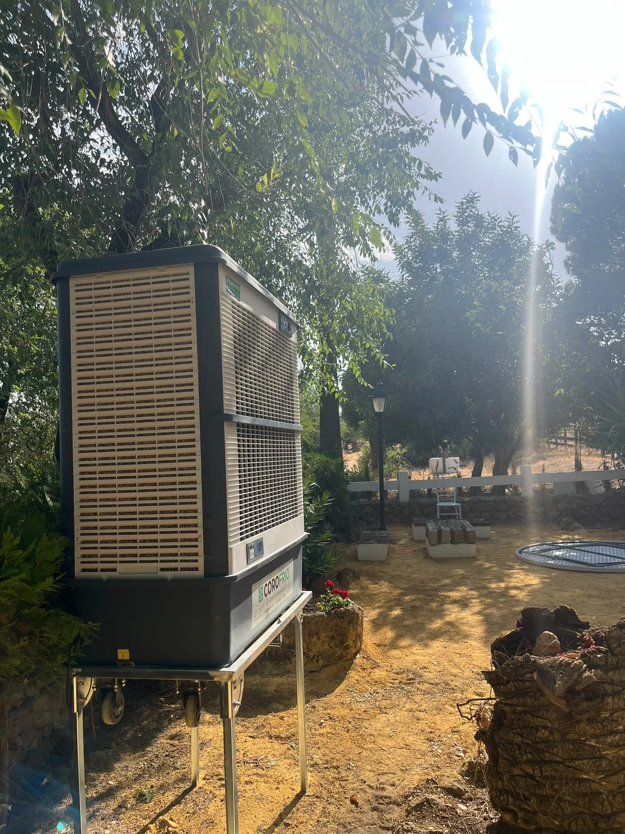 Aire evaporativo para boda y carpa en finca COROFRIO