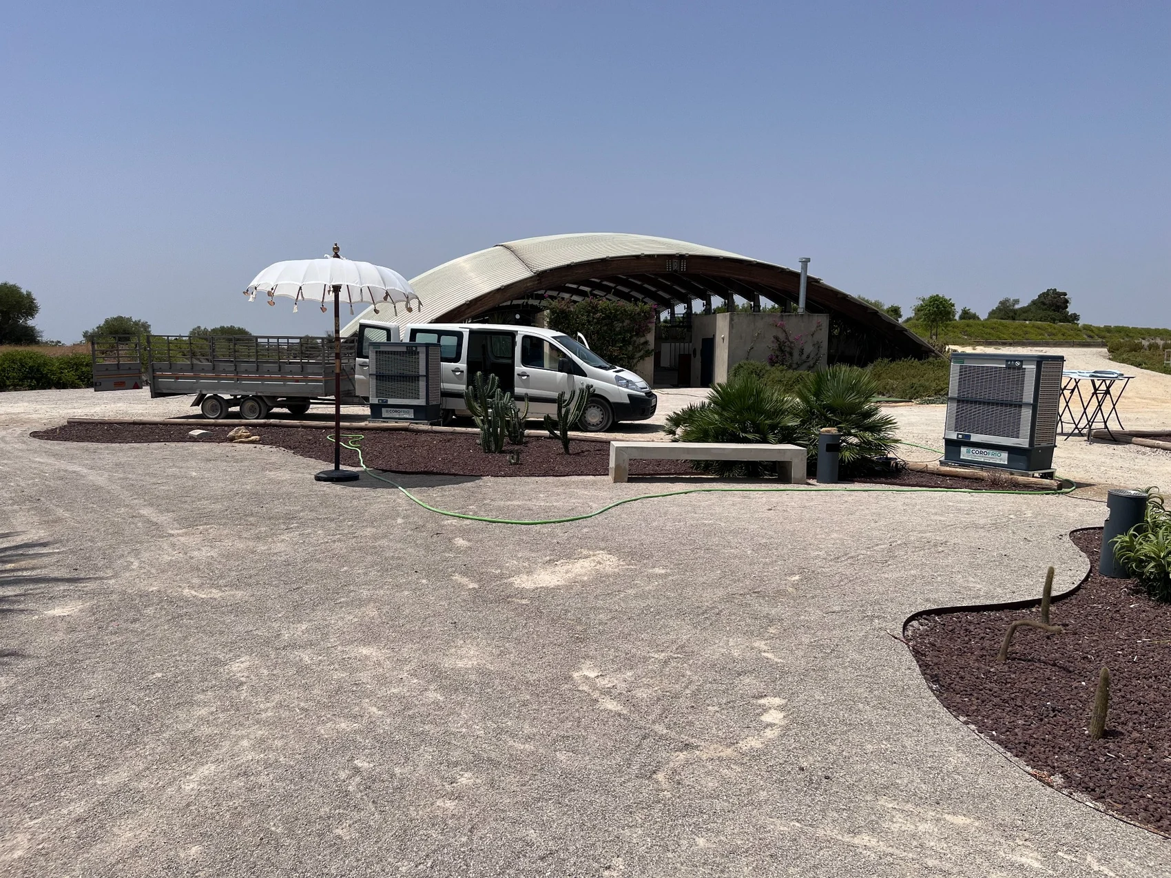 Aire evaporativo COROFRIO para evento exterior en Cortijo Los Agustinos