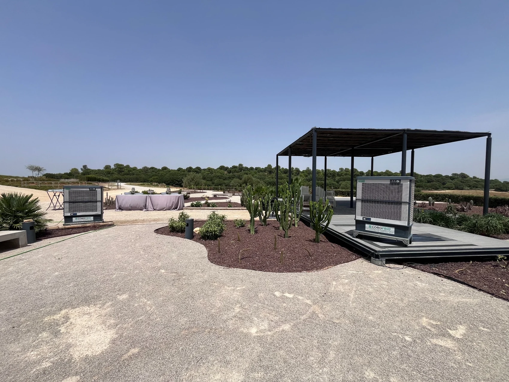 Climatizador evaporativo COROFRIO para boda en Finca Dehesa La Calera